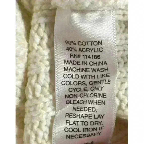 St Johns Bay Vest Sz Medium Cream Cable Knit V-Neck Womens - Picture 4 of 4